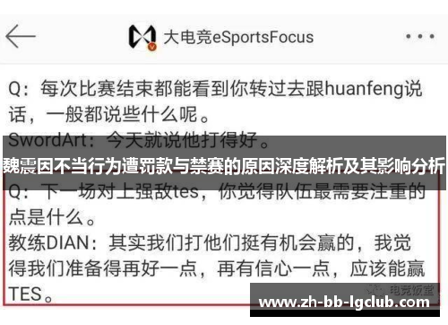 魏震因不当行为遭罚款与禁赛的原因深度解析及其影响分析